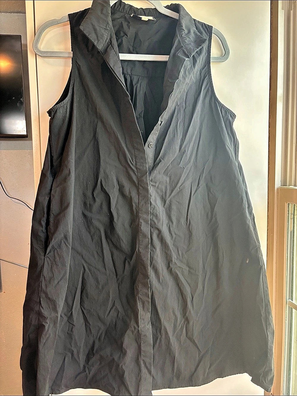 Tuckernuck Black Crepe Sleeveless Callahan Shirt Dress Black Size S